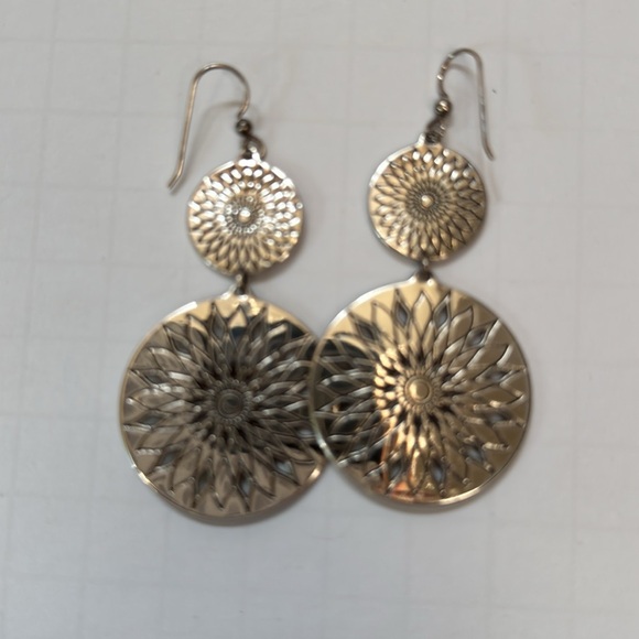 Brighton Earrings Sunburst Duo Drop with Rhinestone Crystals French Wire - Picture 5 of 9